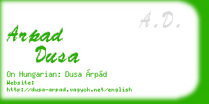 arpad dusa business card