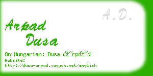 arpad dusa business card